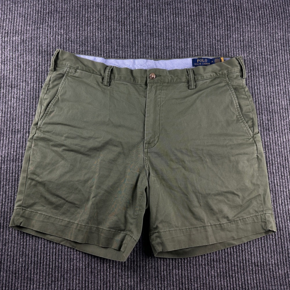 Polo Ralph Lauren Mens 38 Stretch Straight Fit Chino Shorts Olive Green 6 Inseam